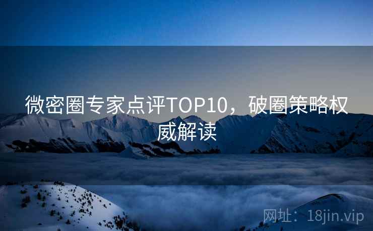 微密圈专家点评TOP10，破圈策略权威解读