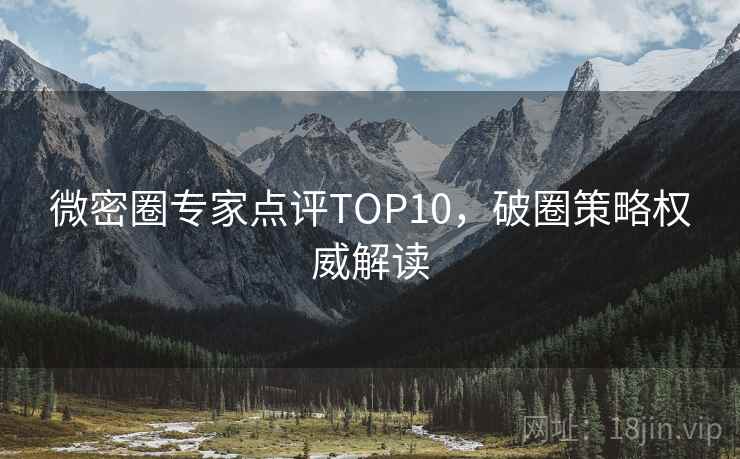 微密圈专家点评TOP10,破圈策略权威解读 微密圈专家点评TOP10,破圈策略权威解读